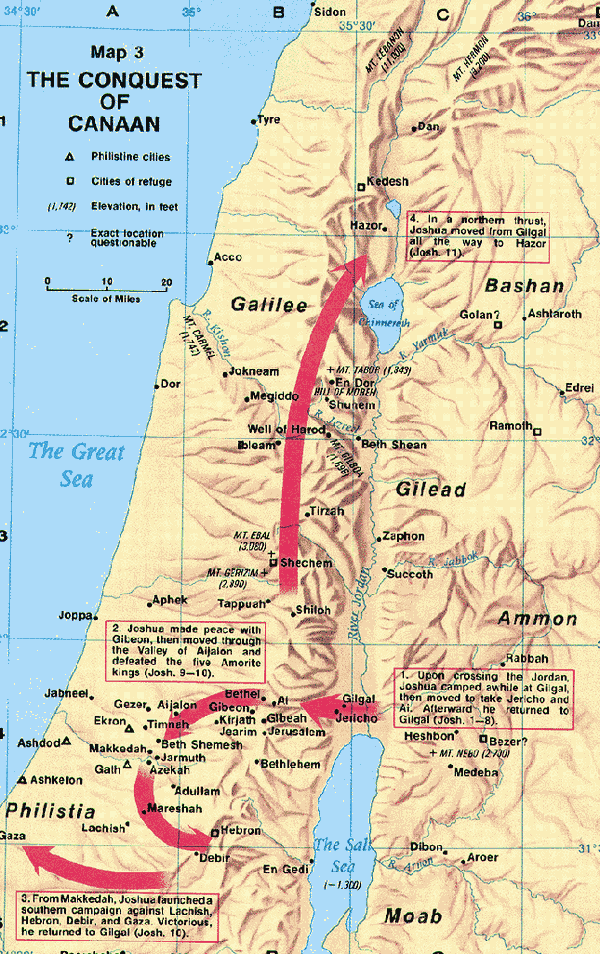 Conquest of Canaan - Charts and maps - Daily Bible Study